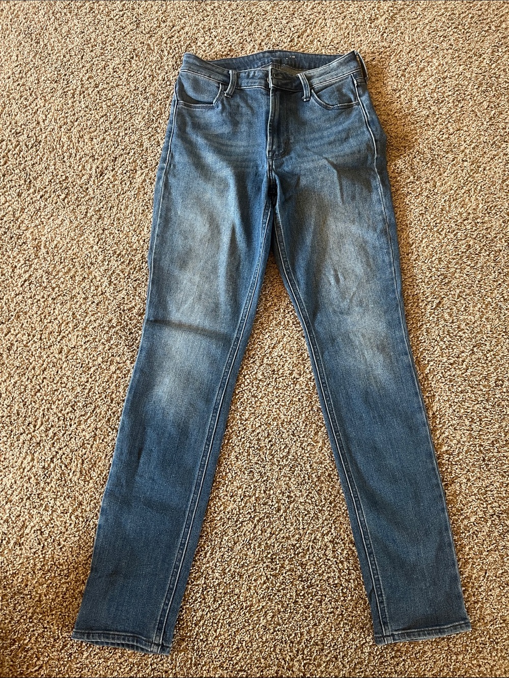 Women’s High Rise Blue straight ankle Jeans old navy size 0